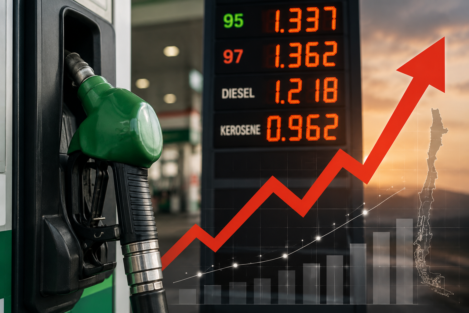 Precios de la gasolina en Chile subirán $30 a fines de julio